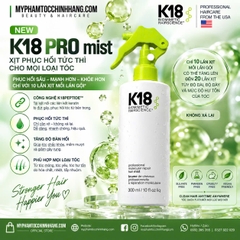 K18 PRO MIST PROFESSIONAL MOLECULAR REPAIR HAIR MIST 300ML Xịt pre- trước các dịch vụ hóa chất