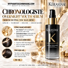 Kérastase Chronologiste Overnight Youth Serum 90ml | Serum Dưỡng Tóc Ban Đêm Chống Lão Hóa Tóc