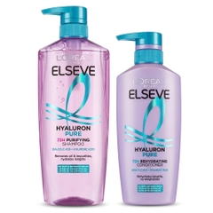 Bộ Dầu Gội Làm Sạch Da Đầu Dầu, Dưỡng Ẩm Tóc Khô / L’Oréal Paris Elseve Hyaluron Pure 72H