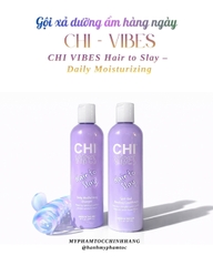 Dầu gội xả CHI Vibes Hair to Slay – Dưỡng ẩm và phục hồi tóc hư tổn (CHI Vibes Hair to Slay Daily Moisturizing Shampoo & Split-End Mending Conditioner) 355ml