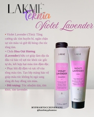 Dầu gội và mặt nạ dưỡng tóc bổ sung hạt màu Lakmé Teknia Violet Lavender 300ml 250ml