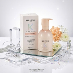 Kem dưỡng đa năng Kérastase Gloss Absolu Frizz-Glaze Cream 240ml | Kem xả khô chống xù, dưỡng bóng và kiểm soát tóc dày, tóc xoăn