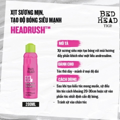 XỊT SIÊU BÓNG TIGI BEDHEAD HEADRUSH 200ML