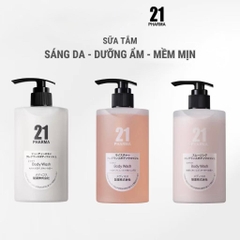 Sữa Tắm 21 Pharma Body Wash Dưỡng Sáng Da Nhật Bản 500ml | Làm Sạch, Dưỡng Ẩm, Mềm Mịn