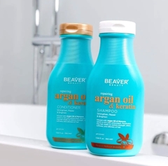 Dầu gội xả BEAVER tinh dầu Argan dưỡng ẩm phục hồi tóc (BEAVER Argan Oil Moisturizing Shampoo & Conditioner)