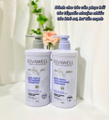 Dầu gội xả  Elvawell White Truffle Shampoo & Conditioner (Màu tím) phục hồi suôn mượt cho tóc khô xơ hư tổn 500ml/1000ml