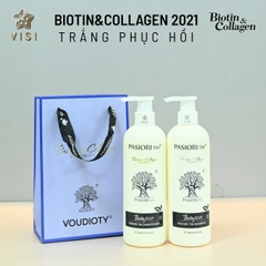 Dầu gội xả trắng phục hồi chống rụng Biotin & Collagen 500ml - 1000ml