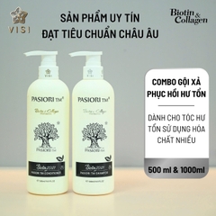 Dầu gội xả trắng phục hồi chống rụng Biotin & Collagen 500ml - 1000ml