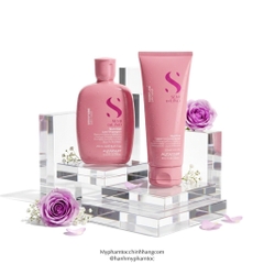 Dầu gội, mặt nạ tóc, kem xả khô giữ ẩm Alfaparf Milano SDL Moisture (Semi Di Lino Moisture Nutritive Low Shampoo, Mask & Leave-in Conditioner)