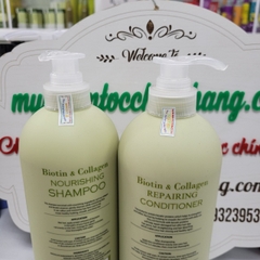 DẦU GỘI XẢ BIOTIN COLLAGEN XANH KIỀM DẦU MƯỢT TÓC 500ML - 1000ML