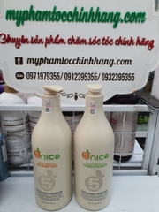 Dầu Gội Xả Phục Hồi Tóc Hư Tổn Chống Gàu Keratin Collagen 5NICE 750ml