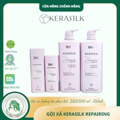 Dầu gội và dầu xả phục hồi tóc hư tổn Kerasilk Repairing Shampoo & Conditioner