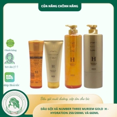 Dầu gội và dầu xả dưỡng ẩm Number three Muriem 003 H (Muriem Gold Hydration Up Shampoo H / Treatment H) 660ml