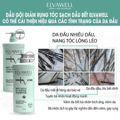 Dầu gội xả Elvawell White Truffle Oil Control Shampoo & Extra Volume Conditioner (Màu xanh) kiềm dầu, tóc mềm bồng bềnh 500ml/1000ml