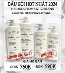 Dầu gội xả chiết xuất nấm Elvawell White Truffle Shampoo, Conditioner 500ml 1000ml