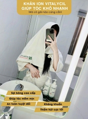 Set khăn lau tóc+khăn tắm giữ nhiệt ion Vitalycil