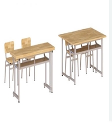 BÀN GHẾ HỌC SINH 02 chỗ GỖ CAO SU  ( gồm 1 bàn và 2 ghế đơn )