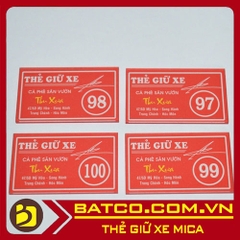 Thẻ giữ xe mica (Mẫu 1)