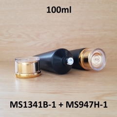 Tuýp tròn đen nhám nắp vàng 100ml