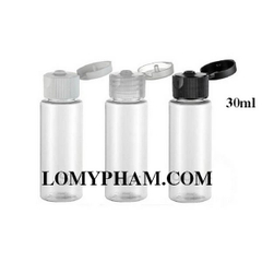 Chai trong vai ngang nắp bật 30ml