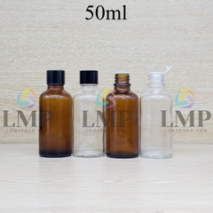 Chai tinh dầu nắp vặn đen 50ml