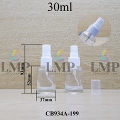 Chai thủy tinh vát đầu phun sương sọc 30ml