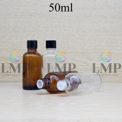 Chai tinh dầu nắp vặn đen 50ml