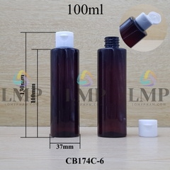 Chai PET vai ngang nắp bật sọc 100ml