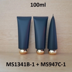 Tuýp tròn đen nhám nắp vàng 100ml