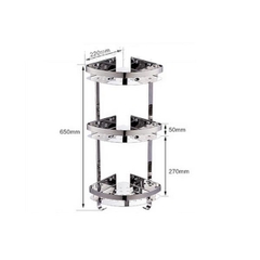 Kệ phòng tắm chân tam giác lưới tròn nhỏ 3 ngăn