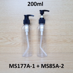 Chai trong vai tròn vòi van sọc đen 200ml