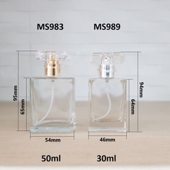 Chai TT vuông trong nắp vàng - bạc 50ml