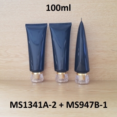 Tuýp tròn đen bóng nắp vàng 100ml