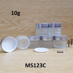 Hũ thủy tinh nắp SƠN BẠC 1 viền 10g