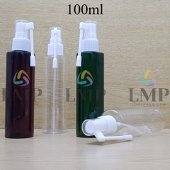 Chai PET vai ngang đầu xịt mũi 360 độ 100ml