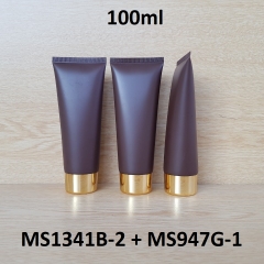Tuýp tròn nâu nhám nắp vàng 100ml
