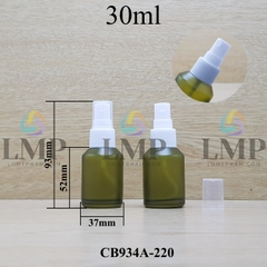Chai thủy tinh vát đầu phun sương sọc 30ml
