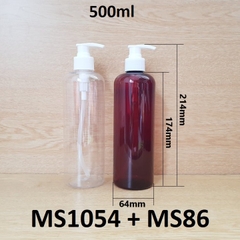 Chai PET dáng cao vai tròn vòi van 500ml