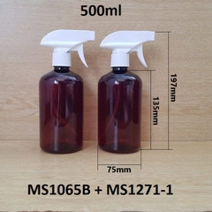 Chai bầu tròn nâu cò súng 500ml