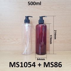 Chai PET dáng cao vai tròn vòi van 500ml