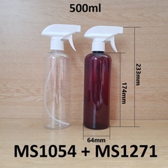 Chai PET dáng cao vai tròn cò súng 500ml