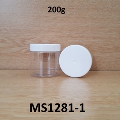 Hũ PETE trong 200g nắp màu