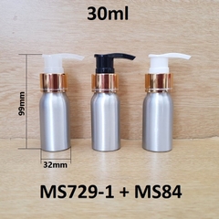 Chai nhôm vòi van xi vàng 30ml