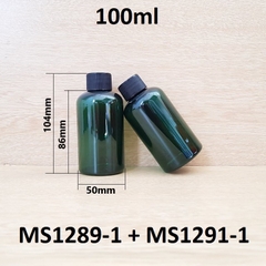 Chai PET xanh đậm nắp vặn sọc 100ml