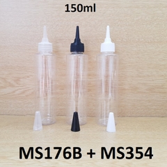 Chai trong vai ngang nắp nhọn 150ml