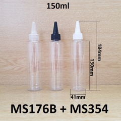 Chai trong vai ngang nắp nhọn 150ml