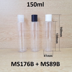 Chai trong vai ngang nắp nhấn 150ml