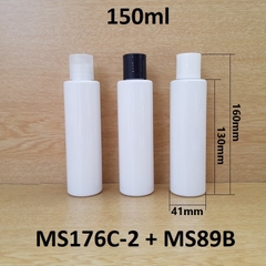 Chai trắng vai ngang nắp nhấn 150ml