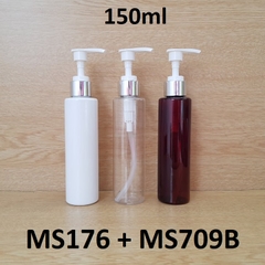 Chai vai ngang vòi van xi bạc bóng KO viền 150ml