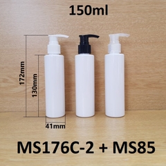 Chai trắng vai ngang vòi van 150ml